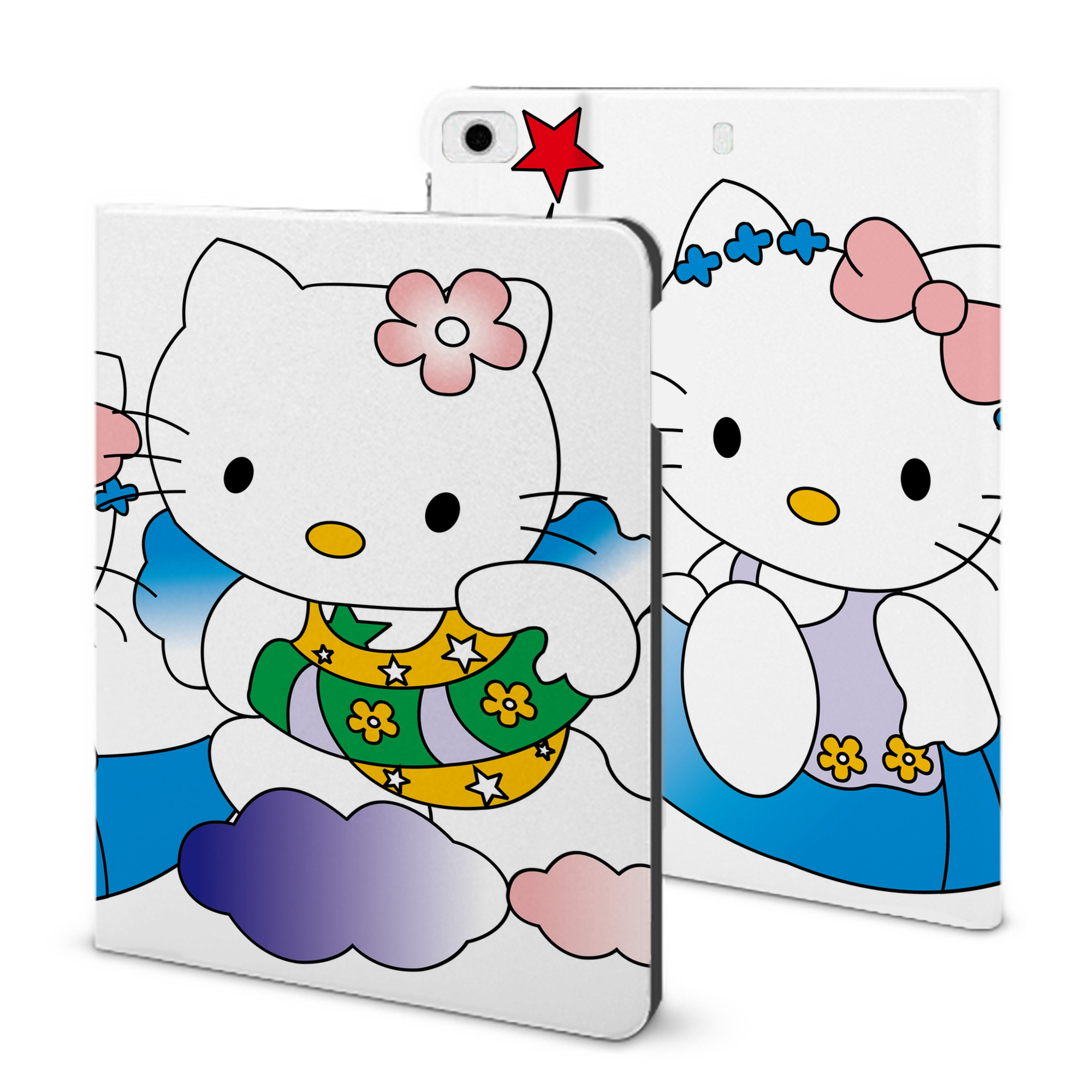 （画像用） Hello Kitty ハローキティ IPad ケース ブック型 PUレザー TPU 耐衝撃 軽量 薄型 ペン収納なし 全面保護 IPad 各モデル対応